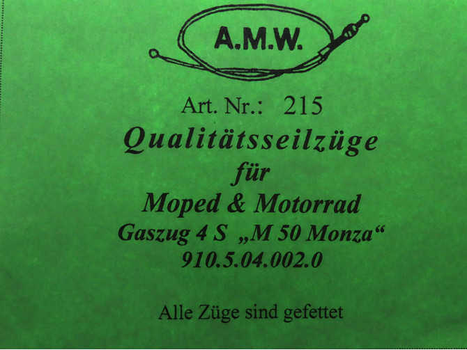 Bowdenzug Puch Monza 4S Gaszug A.M.W.  product